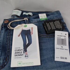 Celebrity Pink Mid-Rise Curvy Ankle Skinny Jeans - Blue